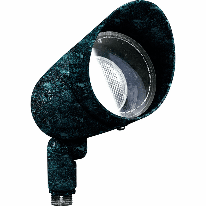 Dabmar DPR20-VG-HOOD Verde Green Halogen Line Voltage Outdoor Cast Aluminum Directional Landscape Spot Lighting with Hood