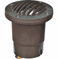 Dabmar FG317-BZ Contemporary Bronze Halogen Line Voltage Exterior In-Ground Well Lighting with Grill