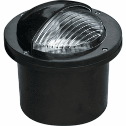 Dabmar FG326-B Contemporary Black Halogen Line Voltage Exterior Fiberglass Adjustable Well Lighting with Hood