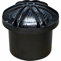 Dabmar FG327-B Contemporary Black Halogen Line Voltage Exterior Fiberglass Adjustable Well Lighting with Star Grill