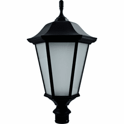 Dabmar GM225-LED30-B-FROST Large Post Top Black LED Outdoor Lamp Post Light Fixture Top