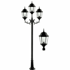 Dabmar GM2303-B 3 Light Post Top Black Exterior Post Lighting Fixture