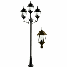 Dabmar GM2303-BZ 3 Light Post Top Bronze Exterior Post Light Fixture