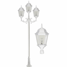 Dabmar GM2303-W 3 Light Post Top White Exterior Post Lighting