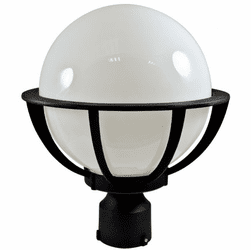 Dabmar GM260-LED-B Cast Aluminum Globe Contemporary Black LED Outdoor Lamp Post Light Fixture Top