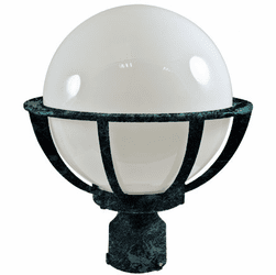 Dabmar GM260-LED-VG Cast Aluminum Globe Modern Verde Green LED Exterior Post Light Fixture Top