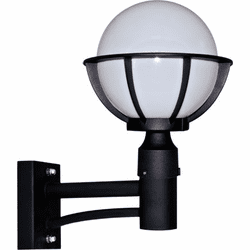 Dabmar GM265-B Cast Aluminum Globe Modern Black Exterior Wall Mounted Lamp