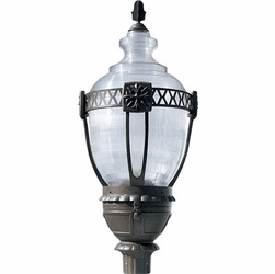 Dabmar GM660-L120-41K-BZ Clear Acorn Contemporary Bronze LED Exterior Post Light Fixture Top