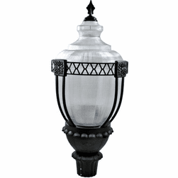 Dabmar GM660-L80-B Clear Acorn Contemporary Black LED Exterior Post Lighting Top