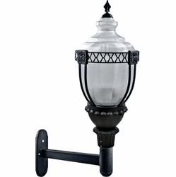 Dabmar GM670-B Clear Acorn Contemporary Black Exterior Wall Mounted Lamp