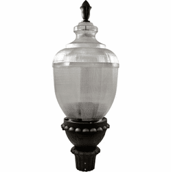 Dabmar GM680-L120-41K-B Clear Acorn Modern Black LED Outdoor Post Lighting Fixture Top