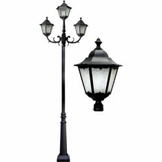 Dabmar GM8120-LED30-B Cast Aluminum Lantern Black LED Outdoor Lighting Post Light