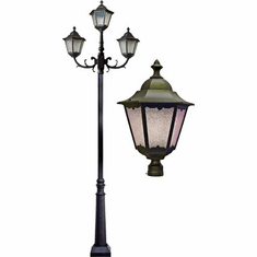 Dabmar GM8120-LED30-BZ Cast Aluminum Lantern Bronze LED Exterior Post Light Fixture