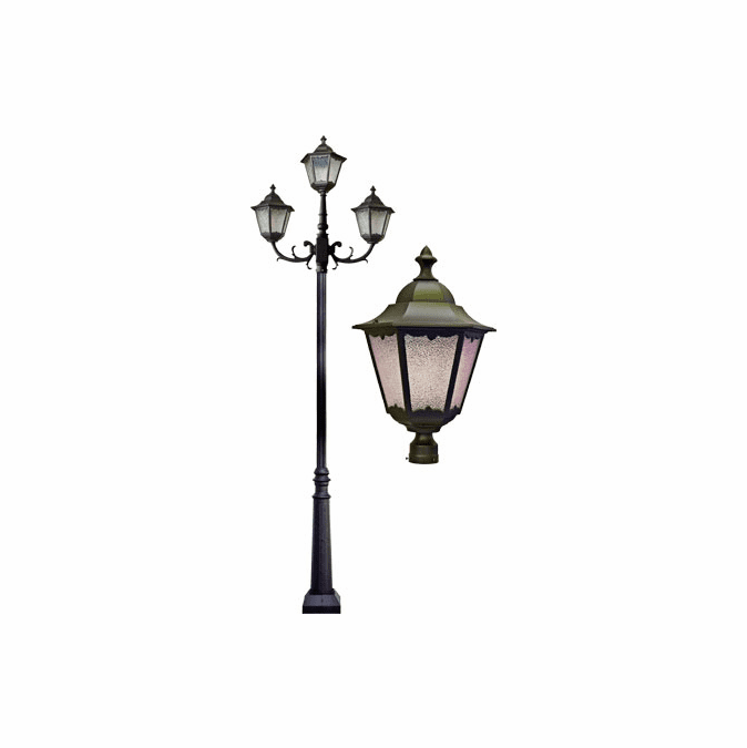 Dabmar GM8120-LED30-BZ Cast Aluminum Lantern Bronze LED Exterior Post Light Fixture