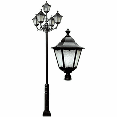 Dabmar GM8150-LED30-B Cast Aluminum Lantern Black LED Outdoor Post Lighting Fixture