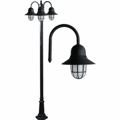 Dabmar GM9913-B Marquee Modern Black Exterior Pole Lighting Fixture