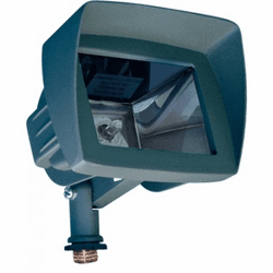 Dabmar LV105-LED-G-HOOD Modern Green LED Low Voltage Exterior Landscape Light Mini Flood Light