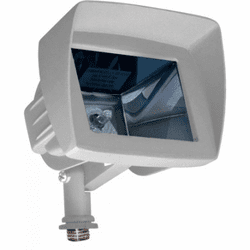 Dabmar LV105-LED-W-HOOD Modern White LED Low Voltage Exterior Landscape Lighting Design Mini Flood Light