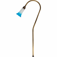 Dabmar LV114-BLUE-ABS Modern Antique Brass Halogen Low Voltage Exterior Residential Pathway Landscape Lighting