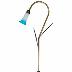 Dabmar LV114L-BLUE-LED-ABS Contemporary Antique Brass LED Low Voltage Outdoor Landscape Lighting Path Light