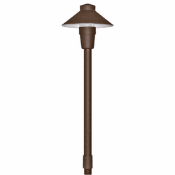 Dabmar LV12-BZ Small Top Cast Aluminum Contemporary Bronze Halogen Low Voltage Outdoor Landscape Pathway Lighting Fixture