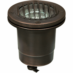 Dabmar LV24-WBS Contemporary Weathered Brass Halogen Low Voltage Exterior In-Ground Well Lighting with Grill
