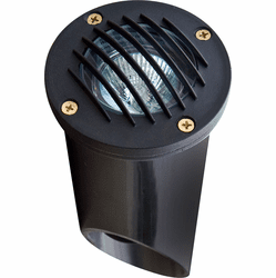 Dabmar LV295-B Contemporary Black Halogen Low Voltage Exterior Cast Aluminum Well Lighting with Grill