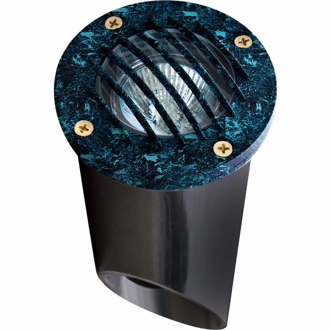 Dabmar LV295-VG Modern Verde Green Halogen Low Voltage Outdoor Cast Aluminum Well Light with Grill