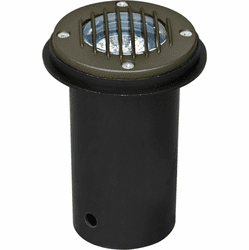 Dabmar LV300-BZ Modern Bronze Halogen Low Voltage Outdoor Cast Aluminum Well Light with Grill