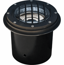 Dabmar LV305-B-MR Contemporary Black Halogen Low Voltage Exterior Cast Aluminum Well Lighting with Grill