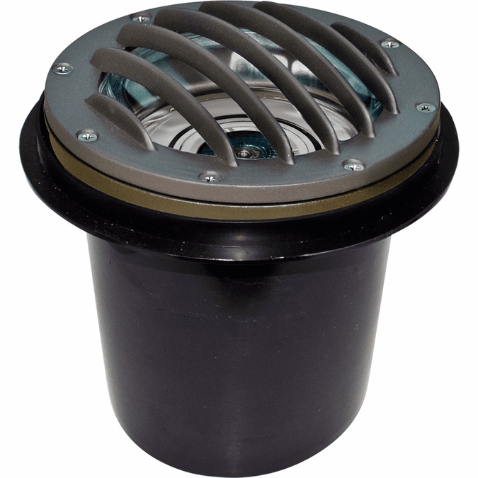 Dabmar LV305-BZ-MR Contemporary Bronze Halogen Low Voltage Exterior Cast Aluminum Well Lighting with Grill