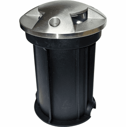 Dabmar LV321-SS316 Modern Stainless Steel Halogen Low Voltage Outdoor In-Ground Well Light with PVC Sleeve