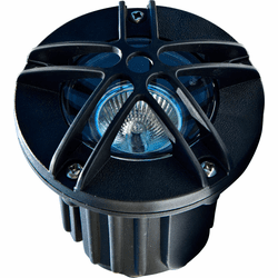 Dabmar LV343-B Contemporary Black Halogen Low Voltage Exterior Polybutylene Terephthalate Adjustable In-Ground Well Lighting with Star Grill