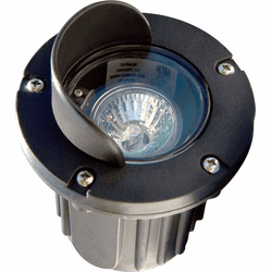 Dabmar LV347-B Contemporary Black Halogen Low Voltage Exterior Polybutylene Terephthalate Adjustable In-Ground Well Lighting with Hood