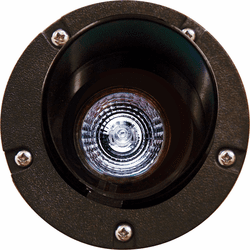 Dabmar LV347-BZ Modern Bronze Halogen Low Voltage Outdoor Polybutylene Terephthalate Adjustable In-Ground Well Light with Hood