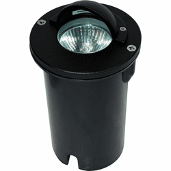 Dabmar LV625-B Contemporary Black Halogen Low Voltage Exterior Cast Aluminum Well Lighting with Eyelid
