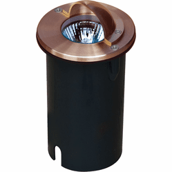 Dabmar LV625-CP Contemporary Copper Halogen Low Voltage Exterior Well Lighting with Eyelid