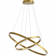 Dainolite CIR-1497C-AGB Circulo Contemporary Aged Brass / White LED Ceiling Pendant Light