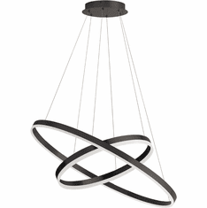 Dainolite CIR-1497C-MB Circulo Modern Matte Black / White LED Hanging Light