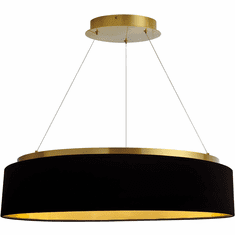 Dainolite CIR-2634C-AGB-698 Circulo Contemporary Black / Aged Brass LED 26" Drum Lighting Pendant