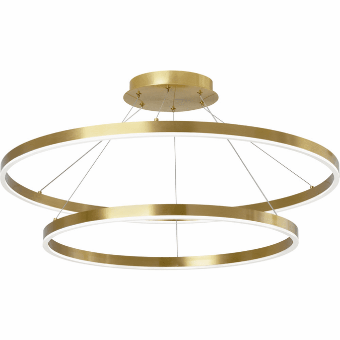 Dainolite CIR-3397C-AGB Circulo Modern Aged Brass / White LED 32" Lighting Pendant