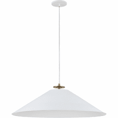 Dainolite PDC-241P-AGB-MW Prudence Contemporary White / Aged Brass Pendant Light Fixture