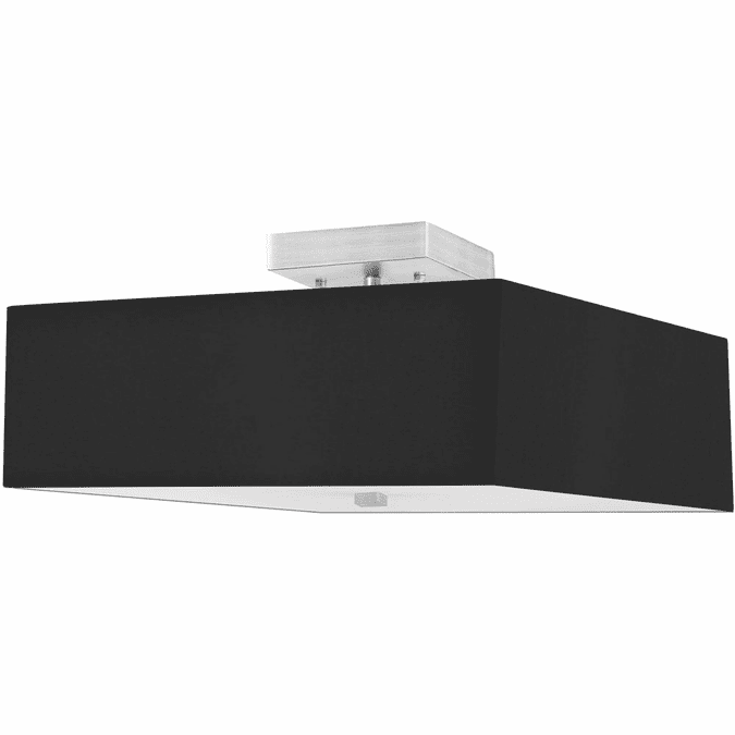 Dainolite SRN-143SF-SC-BK Seren Modern Black / Satin Chrome Flush Lighting