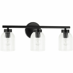 Dainolite VIE-213W-MB Vienna Contemporary Matte Black 3-Light Bathroom Sconce