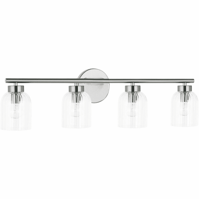 Dainolite VIE-294W-PC Vienna Contemporary Polished Chrome 4-Light Bathroom Vanity Lighting