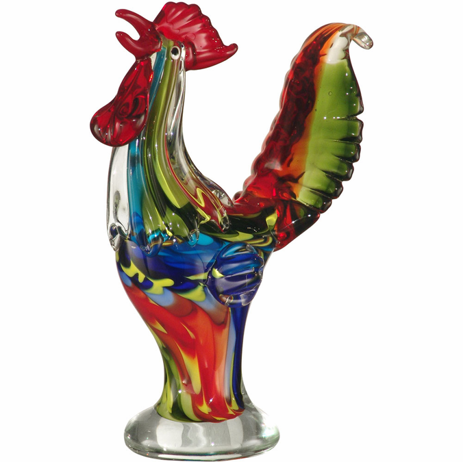 Dale Tiffany AS12102 Rooster Contemporary Handcrafted Art Glass Figurine