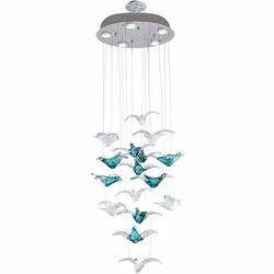 Dale Tiffany HAH19251 Flock of Birds Modern Polished Chrome LED Multi Pendant Lighting