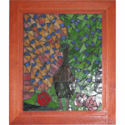 Dale Tiffany M0007SH Peacock Tiffany Wall Art