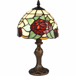 Dale Tiffany STT16088 Indian Rose Tiffany Antique Bronze Accent Lighting Table Lamp