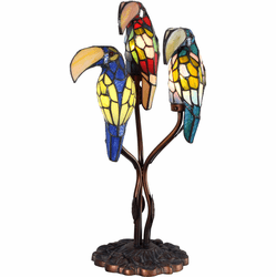 Dale Tiffany TA60179 Three Parrots Tiffany Copper Bronze Accent Lighting Table Lamp